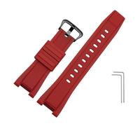 TVKSIPAR Cinturino Di Ricambio In Gomma Morbida For Casio, Adatto For G-SHOCK GST-B100/S300/410/210/W110/W100/S110/S100, Cinturino In Silicone Da Uomo, 26 * 14 Mm(Red-black A)