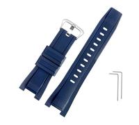 TVKSIPAR Cinturino Di Ricambio In Gomma Morbida For Casio, Adatto For G-SHOCK GST-B100/S300/410/210/W110/W100/S110/S100, Cinturino In Silicone Da Uomo, 26 * 14 Mm(Blue-silver A)