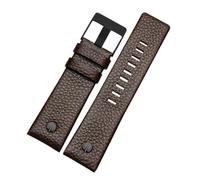 TVKSIPAR Cinturino for orologio da uomo con rivetti in metallo, adatto for cinturino in pelle Fit For Diesel DZ7257 DZ4343 DZ4459 DZ7311 4318, 24 mm, 26 mm, 28 mm, 30 mm, 32 mm.(A Brown-black buckle,2