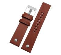 TVKSIPAR Cinturino for orologio da uomo con rivetti in metallo, adatto for cinturino in pelle Fit For Diesel DZ7257 DZ4343 DZ4459 DZ7311 4318, 24 mm, 26 mm, 28 mm, 30 mm, 32 mm.(B Brown -steel,30mm)