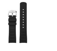 TVKSIPAR Cinturino For Orologio Fit For Mido Fit For Helmsman M049.526.17/11 Television TW, Cinturino Curvo In Gomma Siliconica A Sgancio Rapido For Uomo, 22 Mm.(A-black-silver)