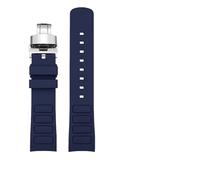 TVKSIPAR Cinturino For Orologio Fit For Mido Fit For Helmsman M049.526.17/11 Television TW, Cinturino Curvo In Gomma Siliconica A Sgancio Rapido For Uomo, 22 Mm.(B-blue-silver)