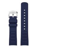 TVKSIPAR Cinturino For Orologio Fit For Mido Fit For Helmsman M049.526.17/11 Television TW, Cinturino Curvo In Gomma Siliconica A Sgancio Rapido For Uomo, 22 Mm.(A-blue-silver)