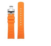 TVKSIPAR Cinturino For Orologio Fit For Mido Fit For Helmsman M049.526.17/11 Television TW, Cinturino Curvo In Gomma Siliconica A Sgancio Rapido For Uomo, 22 Mm.(B-orange-silver)