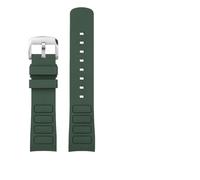 TVKSIPAR Cinturino For Orologio Fit For Mido Fit For Helmsman M049.526.17/11 Television TW, Cinturino Curvo In Gomma Siliconica A Sgancio Rapido For Uomo, 22 Mm.(A-green-silver)