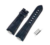 TVKSIPAR Cinturino For Orologio In Pelle Con Estremità Convessa Adatto For Tissot 1853 PRX Series Strap Belt T137.407 T137.410 Bracciale Da Polso Da Uomo 26x12 Mm(A-dark blue-no clasp)