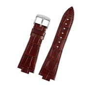 TVKSIPAR Cinturino For Orologio In Pelle Da 12 Mm Adatto For Tissot For La Serie PRX T137 407/410, Cinturino Di Ricambio For Orologio Sportivo Da Uomo.(Brown-silver)