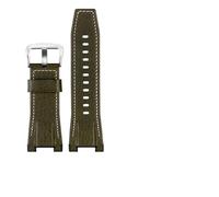 TVKSIPAR Cinturino For Orologio In Pelle Di Tela Da Uomo 26 Mm Adatto For Casio GST-B100 S130 W300GL 400G W330 GST-W120L S120 W130L S100 Series Watch Accessorie(Green silver buckle)
