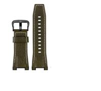 TVKSIPAR Cinturino For Orologio In Pelle Di Tela Da Uomo 26 Mm Adatto For Casio GST-B100 S130 W300GL 400G W330 GST-W120L S120 W130L S100 Series Watch Accessorie(Green black buckle)