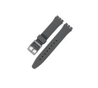 TVKSIPAR Cinturino for orologio in silicone adatto for Swatch, impermeabile, anti-sudore, morbido e confortevole, multicolore, in gomma, for uomo e donna, 17 mm, 19 mm(Gray,17mm)