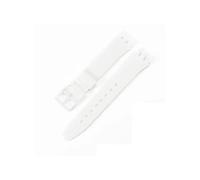 TVKSIPAR Cinturino for orologio in silicone adatto for Swatch, impermeabile, anti-sudore, morbido e confortevole, multicolore, in gomma, for uomo e donna, 17 mm, 19 mm(White,17mm)