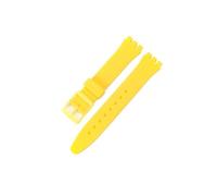 TVKSIPAR Cinturino for orologio in silicone adatto for Swatch, impermeabile, anti-sudore, morbido e confortevole, multicolore, in gomma, for uomo e donna, 17 mm, 19 mm(Yellow,17mm)