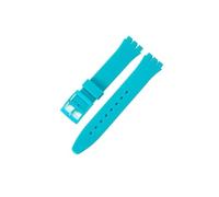 TVKSIPAR Cinturino for orologio in silicone adatto for Swatch, impermeabile, anti-sudore, morbido e confortevole, multicolore, in gomma, for uomo e donna, 17 mm, 19 mm(Lake Blue,17mm)