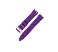 TVKSIPAR Cinturino for orologio in silicone adatto for Swatch, impermeabile, anti-sudore, morbido e confortevole, multicolore, in gomma, for uomo e donna, 17 mm, 19 mm(Purple,17mm)