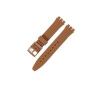 TVKSIPAR Cinturino for orologio in silicone adatto for Swatch, impermeabile, anti-sudore, morbido e confortevole, multicolore, in gomma, for uomo e donna, 17 mm, 19 mm(Brown,17mm)