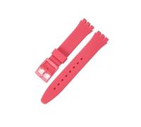 TVKSIPAR Cinturino for orologio in silicone adatto for Swatch, impermeabile, anti-sudore, morbido e confortevole, multicolore, in gomma, for uomo e donna, 17 mm, 19 mm(Rose,17mm)