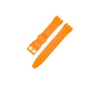 TVKSIPAR Cinturino for orologio in silicone adatto for Swatch, impermeabile, anti-sudore, morbido e confortevole, multicolore, in gomma, for uomo e donna, 17 mm, 19 mm(Orange,17mm)