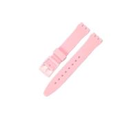TVKSIPAR Cinturino for orologio in silicone adatto for Swatch, impermeabile, anti-sudore, morbido e confortevole, multicolore, in gomma, for uomo e donna, 17 mm, 19 mm(Pink,17mm)