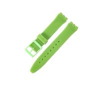 TVKSIPAR Cinturino for orologio in silicone adatto for Swatch, impermeabile, anti-sudore, morbido e confortevole, multicolore, in gomma, for uomo e donna, 17 mm, 19 mm(Green,19mm)