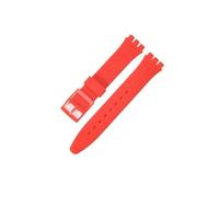 TVKSIPAR Cinturino for orologio in silicone adatto for Swatch, impermeabile, anti-sudore, morbido e confortevole, multicolore, in gomma, for uomo e donna, 17 mm, 19 mm(Red,17mm)
