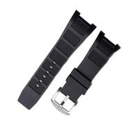 TVKSIPAR Cinturino For Orologio In Silicone Con Estremità Tacca Adatto For Cinturino For IWC Ingenieur For Uomo 30 * 16mm Braccialetti For Cinturino In Gomma Impermeabile Con Fibbia Ad Ardiglione(Blac