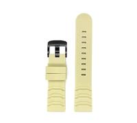 TVKSIPAR Cinturino For Orologio In Silicone Da 24 Mm Adatto For Luminox XS3749 3789 3741 3745 Da Uomo Impermeabile Sportivo Cinturino Orologio Accessori(Beige-black buckle)