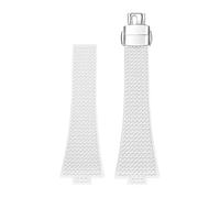 TVKSIPAR Cinturino In Gomma Fluoro For Tissot For PRX Series 35mm 40mm Con Fibbia A Farfalla E Sgancio Rapido In FKM, Cinturino Di Ricambio For Orologio Da Uomo E Da Donna, 11/12mm(White,11mm)