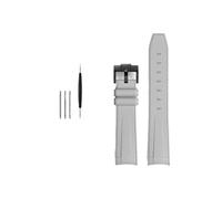 TVKSIPAR Cinturino In Gomma For Rolex, Adatto For Omega X, Adatto For Swatch, Adatto For Joint-Moon, Cinturino For Orologio Sportivo Impermeabile Da 20 Mm Con Estremità Curva.(Grey BK buckle)