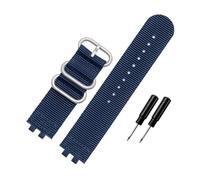 TVKSIPAR Cinturino In Nylon For Orologio Adatto For Casio Small Cube GMW-B5000 BRIC Canvas Watchband Uomo Bracciale Impermeabile 24mm Nero(Blue-silver bucke)