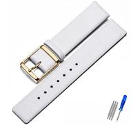 TVKSIPAR Cinturino In Pelle For Orologio Adatto For CK K2G211K2G231K2Y211K2Y231 Cinturino For Orologio Con Fibbia A Catena For Uomo E Donna 16 Mm 18 Mm 20 Mm 22 Mm Braccialetto(White Black,18mm)