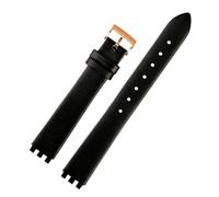 TVKSIPAR Cinturino In Pelle For Orologio Da Donna, Piccolo Braccialetto Da 12 Mm, Adatto For La Serie For Swatch LP131 LW143 YSS317G LK292G YSS306 LM141, Accessori For Cinturini((B) black-rosegold)