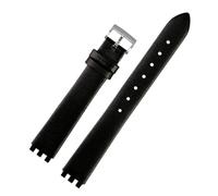 TVKSIPAR Cinturino In Pelle For Orologio Da Donna, Piccolo Braccialetto Da 12 Mm, Adatto For La Serie For Swatch LP131 LW143 YSS317G LK292G YSS306 LM141, Accessori For Cinturini((B) black-silver)