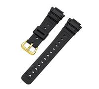 TVKSIPAR Cinturino In Silicone Da 16 Mm Adatto For Casio For GW M5610 Adatto For DW 5600 6900 9052 Cinturino Da Polso Impermeabile In Gomma PU Braccialetto Sportivo Universale(Gold Buckle)