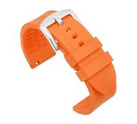 TVKSIPAR Cinturino In Silicone For Orologio Da 18 Mm, 19 Mm, 20 Mm, 21 Mm, 22 Mm, Sportivo, Impermeabile, For Uomo, For Rolex, For Seiko, Cinturino Di Ricambio For Orologio(Orange-silver buckle,19mm)