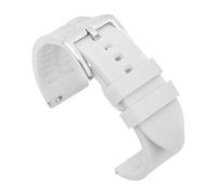 TVKSIPAR Cinturino In Silicone For Orologio Da 18 Mm, 19 Mm, 20 Mm, 21 Mm, 22 Mm, Sportivo, Impermeabile, For Uomo, For Rolex, For Seiko, Cinturino Di Ricambio For Orologio(White-silver buckle,18mm)