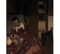 TVLAR Dipinti Famosi Poster e Stampe Quadri su Tela Astratti Una cameriera addormentata di Jan Vermeer per Decorazioni per la Casa 60x90cm
