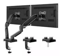 TVON Braccio Doppio Monitor Supporto Schermi 17-32" Montaggio su Banco Doppie Molline a Gas Reg Altezza 2-9 Kg Schermo Inclinazione Giro Rotazione VESA 75/100 mm Per Home Office