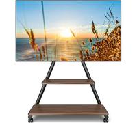 TVON Supporto TV Rolling per TV da 43 a 80 pollici, fino a 68 kg, su ruote, altezza regolabile, con mensole, VESA massimo 600x400mm