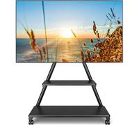 TVON Supporto TV su ruote per TV da 43 a 80 pollici, fino a 68 kg, altezza regolabile, con mensole, VESA massimo 600x400mm