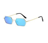 TVTBBVV Gli uomini classici degli occhiali da sole del poligono moda piccolo specchio della struttura che ricopre Uv400
