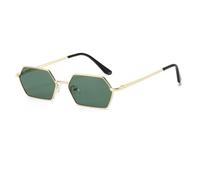 TVTBBVV Gli uomini classici degli occhiali da sole del poligono moda piccolo specchio della struttura che ricopre Uv400
