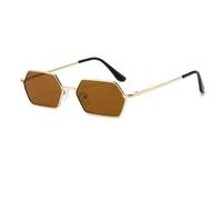 TVTBBVV Gli uomini classici degli occhiali da sole del poligono moda piccolo specchio della struttura che ricopre Uv400