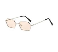TVTBBVV Gli uomini classici degli occhiali da sole del poligono moda piccolo specchio della struttura che ricopre Uv400