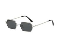 TVTBBVV Gli uomini classici degli occhiali da sole del poligono moda piccolo specchio della struttura che ricopre Uv400