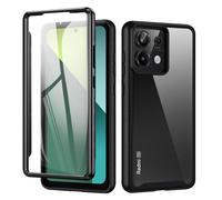 TVVTPU Cover per Xiaomi Redmi Note 13 Pro 5G/Poco X6 5G, Custodia 360 Gradi Antiurto con Protezione dello Schermo Integrata, Doppia Faccia Trasparente Rugged Fronte Retro Full Protettiva Case, Nero