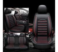 TVVXIO Set di Coprisedili per Auto in Pelle, per SEAT Ibiza FR Su Misura Copri-sedile Anteriori e Posteriori Traspirante e Antiscivolo,C Black Red
