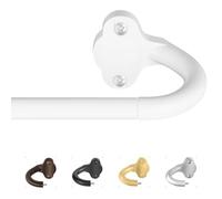 TVWOO White Wrap Around Curtain Rods:5/8" Small Blackout Adjustable Window Curtain Rod for Bedroom Kitchen Apartment Renter Friendly,Room Darkening Curved Drapery Rods Easy Install,Pure White 36-72"