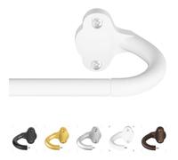 TVWOO Wrap Around Curtain Rods,White Curtain Rods 66 to 120 Inch,5/8 Inch Adjustable Blackout Curtain Rod with Brackets,Room Darkening Single Window Rod,Metal Hidden Curved Drapery Rods 66-120",White