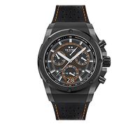 TW Steel ACE Genesis Mens 44mm Quartz Watch with black Dial Black Leather on Rubber Strap, and day/date Calendar ACE124