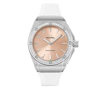 TW Steel CEO Tech Mens 38mm Quartz Watch with rose Dial white Silicon Strap CE4032